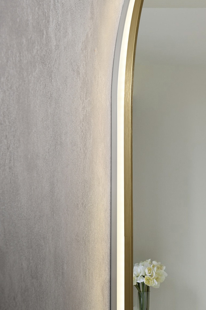 OGLINDA BAIE FORTUNA REVERSIBILA,ILUM LED, 60X85 CM,RAMA ALUMINIU SLIM AURIE,SENZOR MISCARE