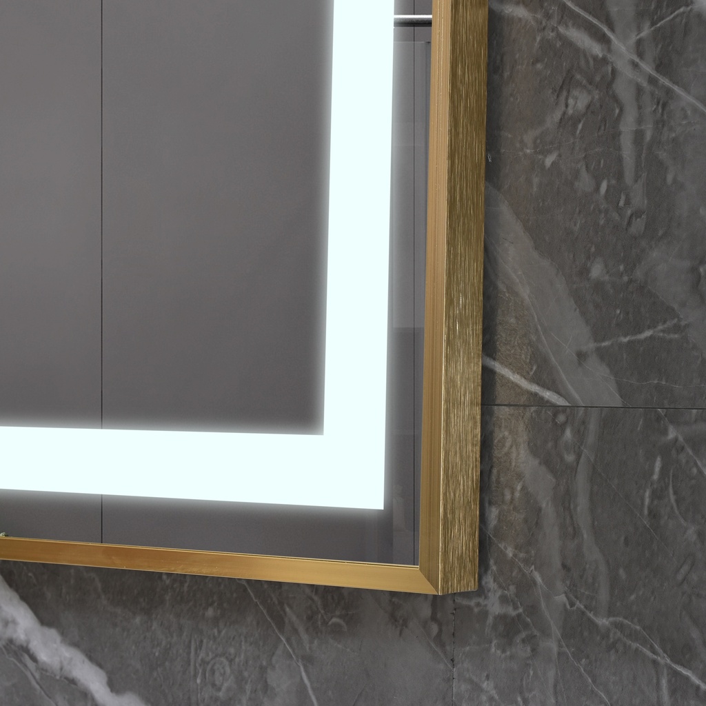 OGLINDA BAIE FORTUNA, ILUM LED 3 CULORI, 120X80 CM, RAMA AURIE FUNCT DEZAB, INTRERUP TOUCH,CEAS