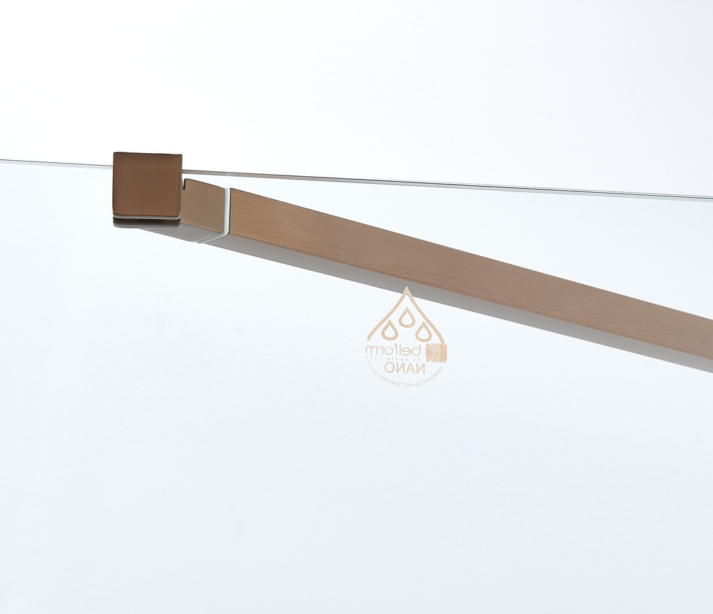 PARAVAN DUS WALK IN HELIOS 1200x2000 MM, PROFIL CUPRU, STICLA SECURIZATA 8 MM,  NANOGLASS