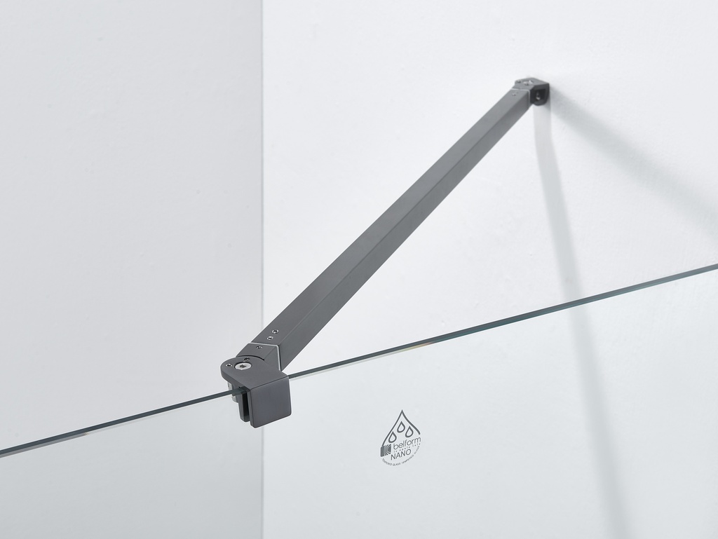 PARAVAN DUS WALK IN GRAPHITE 1200x2000 MM, PROFIL GUN METAL, STICLA SECURIZATA 8 MM,  NANOGLASS