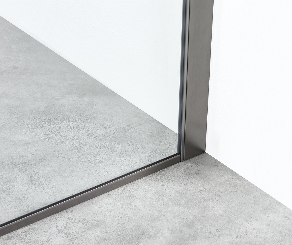 PARAVAN DUS  WALK IN GRAPHITE 600x2000 MM,PROFIL GUN METAL, STICLA SECURIZATA 8 MM,  NANOGLASS