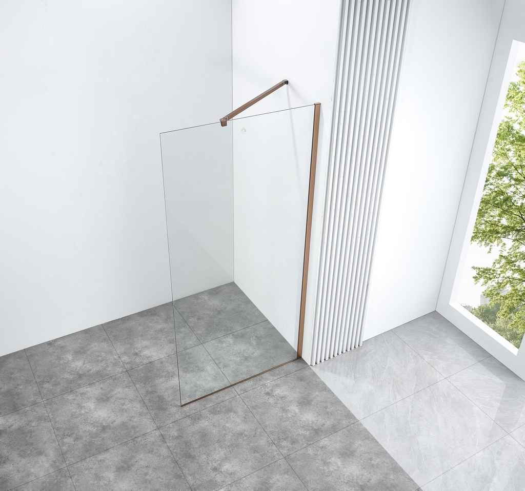 PARAVAN DUS WALK IN HELIOS 700x2000 MM,PROFIL CUPRU, STICLA SECURIZATA 8 MM,  NANOGLASS
