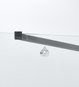 PARAVAN DUS WALK IN GRAPHITE 800x2000 MM, PROFIL GUN METAL, STICLA SECURIZATA 8 MM,  NANOGLASS