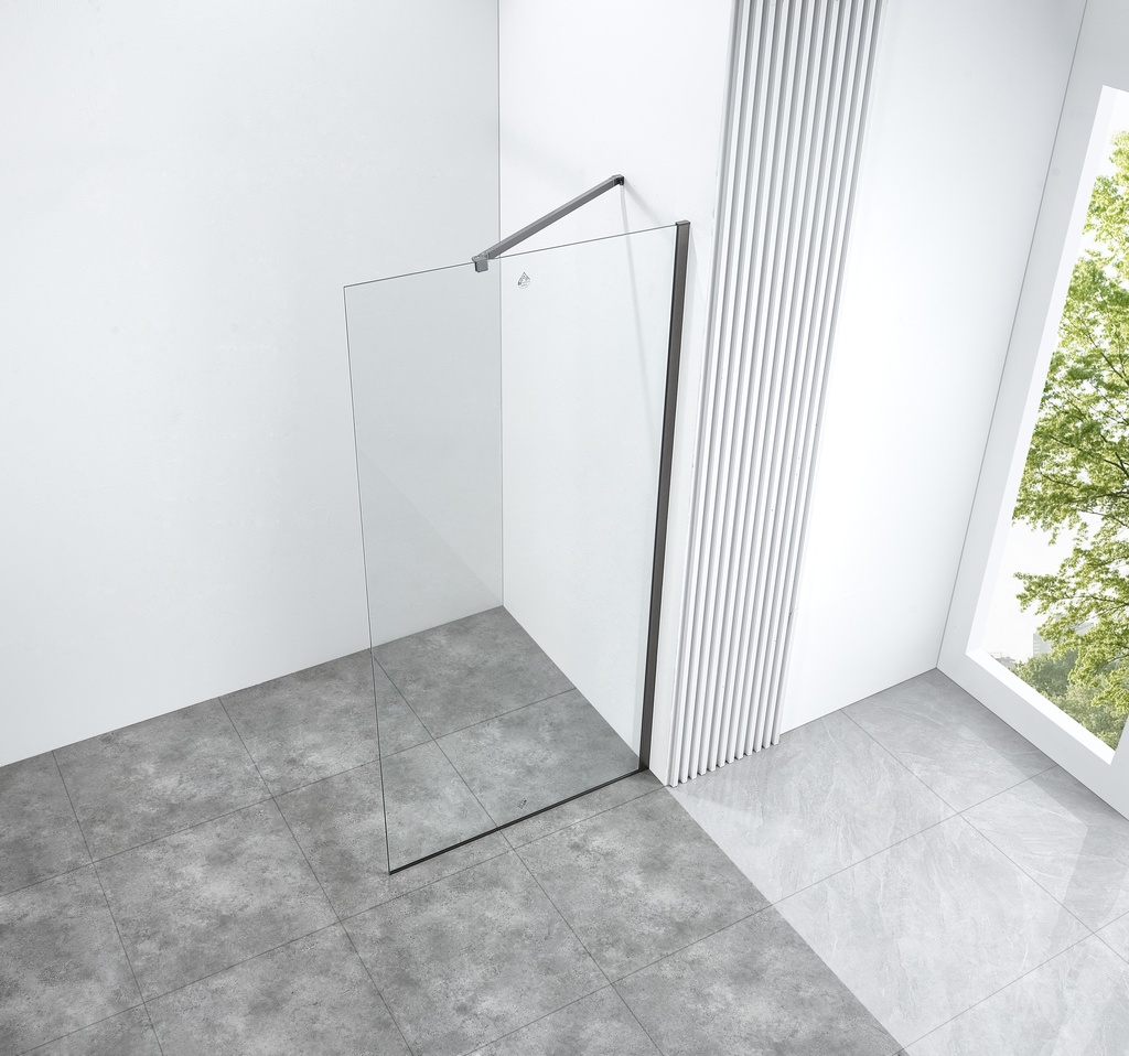 PARAVAN DUS WALK IN GRAPHITE 900x2000 MM, PROFIL GUN METAL, STICLA SECURIZATA 8 MM,  NANOGLASS