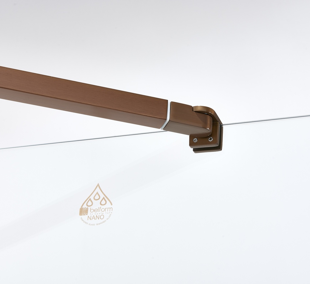 PARAVAN DUS WALK IN HELIOS 900x2000 MM, PROFIL CUPRU, STICLA SECURIZATA 8 MM,  NANOGLASS