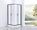 PARAVAN DUS INFINITY 90X90X185 CM,PATRAT,PROFIL NEGRU MAT, 2 USI CULISANTE,GEAM  5MM,NANOGLASS