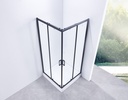 PARAVAN DUS INFINITY 80X80X185 CM,PATRAT,PROFIL NEGRU MAT, 2 USI CULISANTE,GEAM  5MM,NANOGLASS