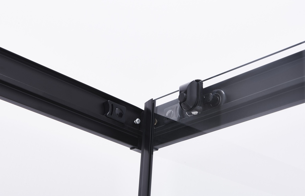 PARAVAN DUS INFINITY 80X80X185 CM,PATRAT,PROFIL NEGRU MAT, 2 USI CULISANTE,GEAM  5MM,NANOGLASS
