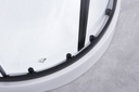 PARAVAN DUS INFINITY 90X90X185 CM,SEMIROTUND,PROFIL NEGRU MAT,2 USI CULISANTE,GEAM 5MM,NANOGLASS