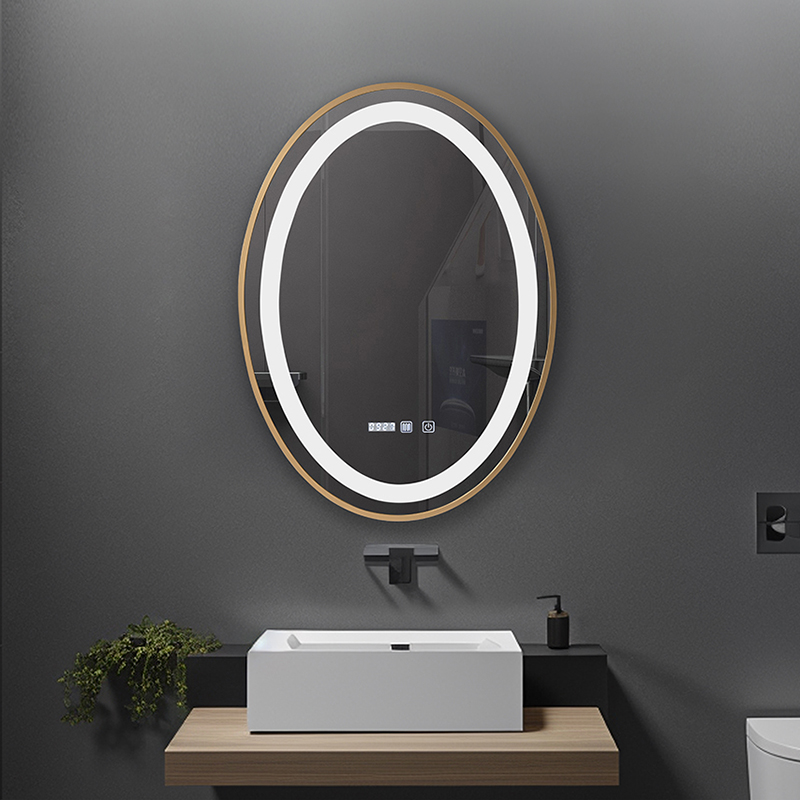 OGLINDA BAIE FORTUNA ILUM LED 3 CULORI 50X70 CM RAMA AURIE FUNCTIE DEZAB INTRERUP.