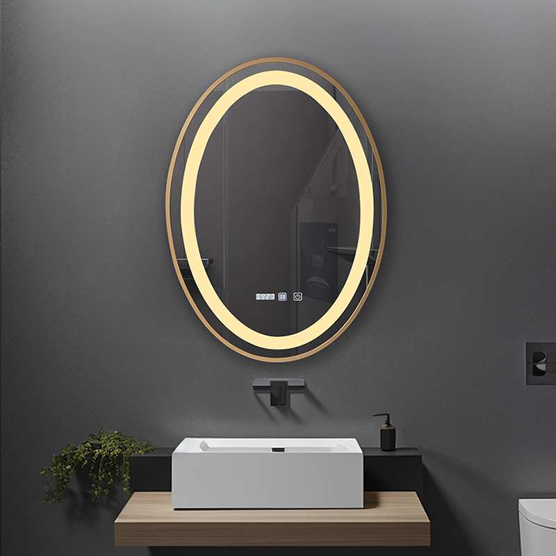 OGLINDA BAIE FORTUNA ILUM LED 3 CULORI 50X70 CM RAMA AURIE FUNCTIE DEZAB INTRERUP.