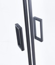 PARAVAN DUS INFINITY 80X80X185 CM,SEMIROTUND,PROFIL NEGRU MAT,2 USI CULISANTE,GEAM 5MM,NANOGLASS