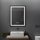 OGLINDA BAIE INFINITY ILUM LED 3 CULORI 60X80 CM  RAMA ALUMINIU NEAGRA FUNCTIE DEZABUR.