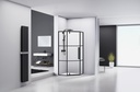 PARAVAN DUS 90X90X200 PENTAGONAL PROFIL NEGRU MAT USA BATANTA GEAM 6 MM (DUNGI NEGRE)