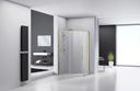 PARAVAN DUS FORTUNA 100X80X195 CM DREPTUNGHI PROFIL AURIU 1 USA CULIS GEAM CLAR 6 MM