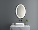 OGLINDA BAIE INFINITY,ILUMINARE LED 3 CULORI,60X80CM,RAMA AL. NEAGRA,DEZABURIRE,CEAS DIGITAL,ON/OFF