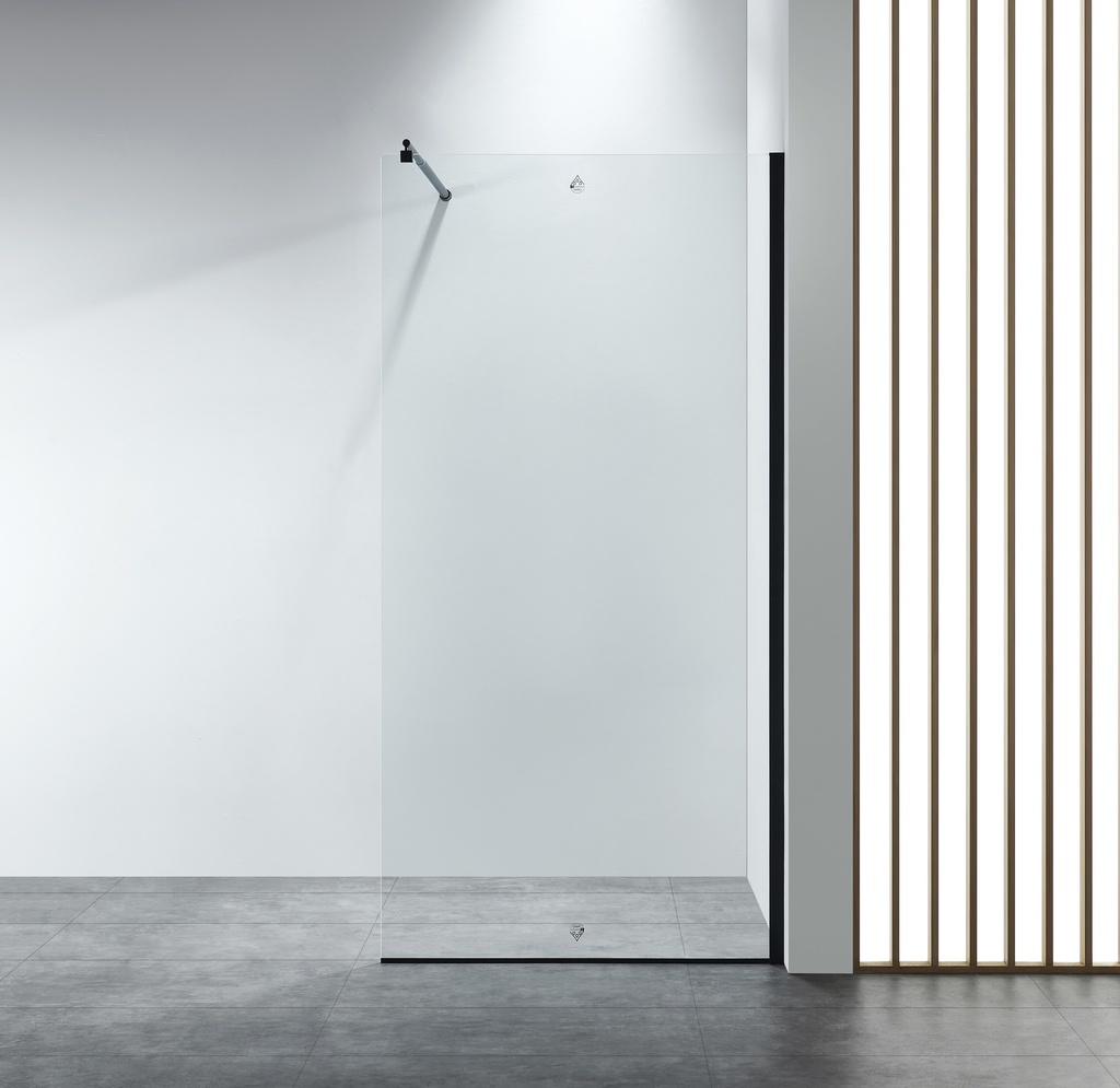 PARAVAN DUS WALK IN INFINITY 1200x2000 MM, PROFIL NEGRU MAT, STICLA SECURIZATA 8 MM,  NANOGLASS