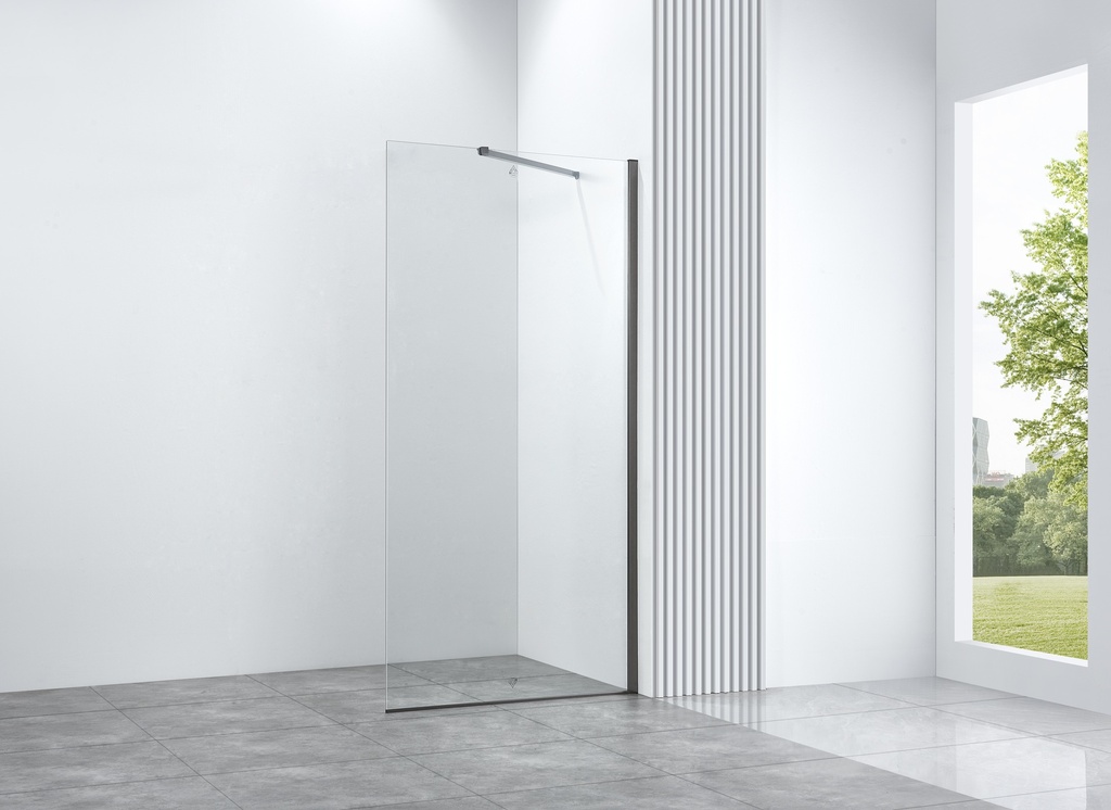 PARAVAN DUS WALK IN GRAPHITE 700x2000 MM,PROFIL GUN METAL, STICLA SECURIZATA 8 MM,  NANOGLASS
