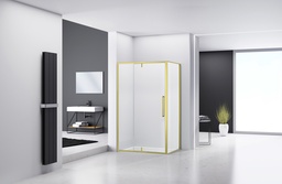 [27CB2105_GCL] PARAVAN DUS FORTUNA 100X80X195 CM DREPTUNGHI PROFIL AURIU1 USA BATA GEAM CLAR 6 MM
